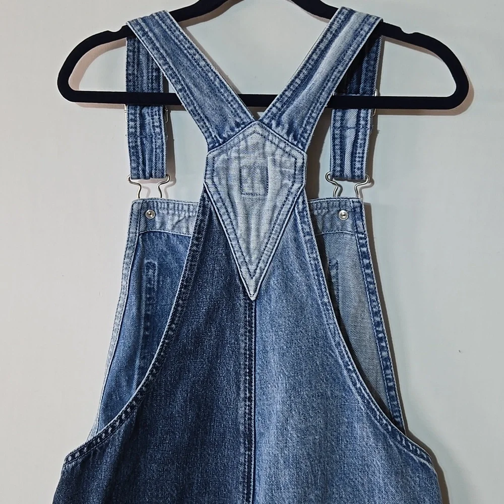 GAP Girl's Denim Shortalls Size L 10  Jean‎ Overall Shorts Patchwork Colorblock